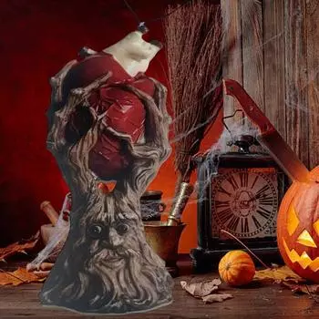 Украшение на Хэллоуин, человеческое сердце, корень дерева, черная кошка, призрачная статуэтка, ручная работа, акриловый кулон для стола, сада, офиса