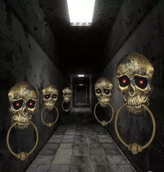 Украшение на Хэллоуин Череп Дверной Звонок Сенсорный Звук Светодиодный Светильник Дверной Звонок Ужасы Реквизит Череп Трюк Игрушка Призрак Дом Товары Для Вечеринок белый