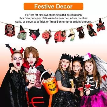 Украшение на Хэллоуин, гирлянда, винтажная деревянная овсянка, жуткая тыква, ведьма, призрак, сова, баннер для стены, домашний декор разноцветный