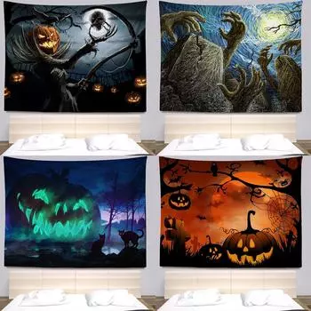 Украшение на Хэллоуин, гобелен, настенное украшение, украшение комнаты в стиле богемного хиппи, колдовство, подвесная ткань 100x75cm
