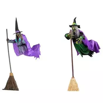 Украшение на Хэллоуин, голосовое управление, ведьма, большая подвесная светящаяся звуковая барная стойка, ужасы, украшение One Size