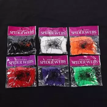 Украшение на Хэллоуин, хлопковая паутина, растягивающееся уличное украшение для двора, дом с привидениями, реквизит для домашнего мероприятия, вечеринки