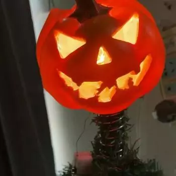 Украшение на Хэллоуин из тыквы, миниатюрное украшение на верхушку дерева, жуткий светодиодный светильник, центральный элемент стола для праздничного декора Sets