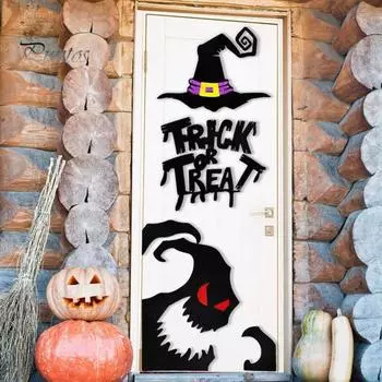 Украшение на Хэллоуин, наклейка на дверь, сделай сам, наклейка на окно, Хэллоуин, украшение, праздничная атмосфера, реквизит, жуткие товары для вечеринок F