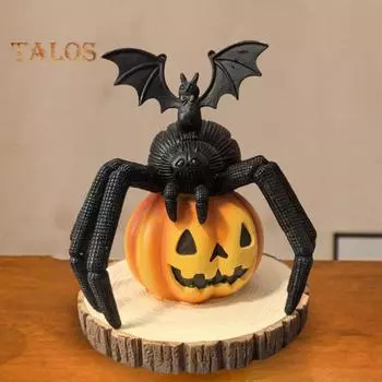 Украшение на Хэллоуин Паук Тыква Летучая мышь Форма Синтетическая смола Хорошая детализация Скульптуры животных Двор Дом Окно Дом с привидениями Декорации для рабочего стола Опора pumpkin