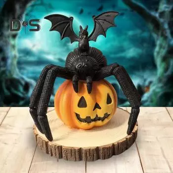 Украшение на Хэллоуин Паук Тыква Летучая мышь Форма Синтетическая смола Хорошая детализация Скульптуры животных Двор Дом Окно Дом с привидениями Декорации для рабочего стола Опора pumpkin