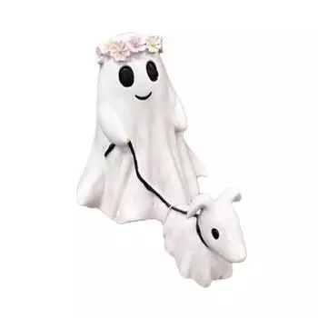 Украшение на Хэллоуин Призрак, гуляющая статуя собаки Интересные украшения из смолы Креативное украшение для дома Подарок