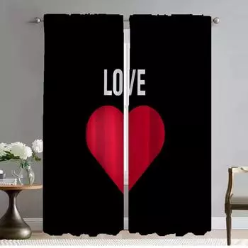 Украшение на Хэллоуин, разделитель в виде сердца, элегантные шторы для комнаты, затемняющие шторы для камеры, кухонные шторы, 2 шт., оттенки для гостиной W50xH70cmx2pcs-CL