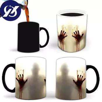 Украшение на Хэллоуин, термочувствительная новинка, креативная кофейная кружка, чайная чашка, посуда для напитков, бутылка молока 320ml