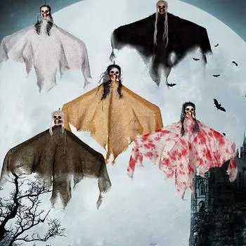 Украшение на Хэллоуин, украшение для дома с привидениями, атмосферное украшение, вечерние украшения, мешковина с привидениями, многоцветная зелёный