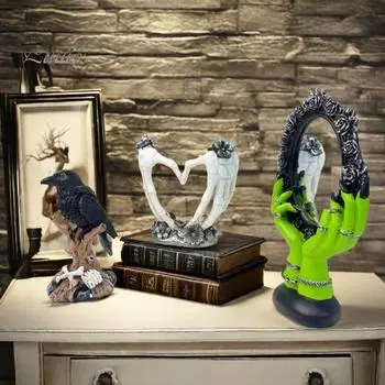 Украшение на Хэллоуин ужасная смоляная корона скелет колокольчик фигурка домашний декор для гостиной спальни книжная полка журнальный столик A