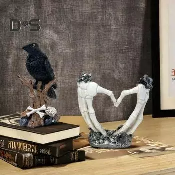 Украшение на Хэллоуин ужасная смоляная корона скелет колокольчик фигурка домашний декор для гостиной спальни книжная полка журнальный столик A