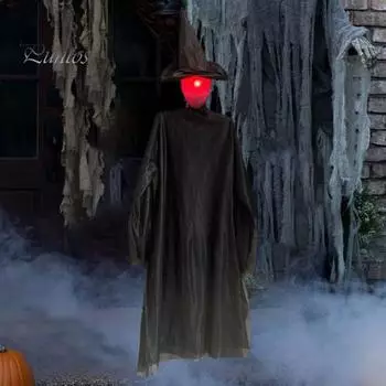 Украшение на Хэллоуин Ведьма, держащаяся за руки, статуя, светящаяся кричащая фигурка ведьмы для декора двора на Хэллоуин