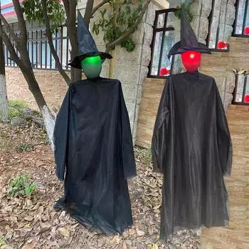 Украшение на Хэллоуин Ведьма, держащаяся за руки, статуя, светящаяся кричащая фигурка ведьмы для декора двора на Хэллоуин