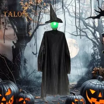 Украшение на Хэллоуин Ведьма, держащаяся за руки, статуя, светящаяся кричащая фигурка ведьмы для декора двора на Хэллоуин