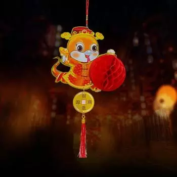 Украшение на китайский Новый год Yousheng 2025, лунный год змеи, сотовый фонарь, подвесное украшение на потолок для празднования весеннего фестиваля красный