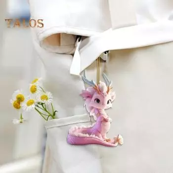 Украшение на рождественскую елку, акриловый кулон с шнурком, легко повесить, 2D мультяшный дракон, подвеска, украшение для зеркала автомобиля 3