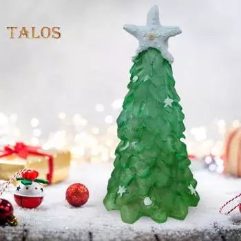 Украшение на рождественскую елку из морского стекла, синее, зеленое, морское стекло, морская звезда, ракушка, морская тематическая фигурка на рождественскую елку, украшение для стола из смолы 12cm зелёный