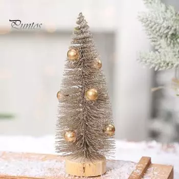 Украшение на рождественскую елку, миниатюрная фигурка из замороженной елки, искусственные сосновые иголки, настольное украшение для дома, офиса, вечеринки, декор S