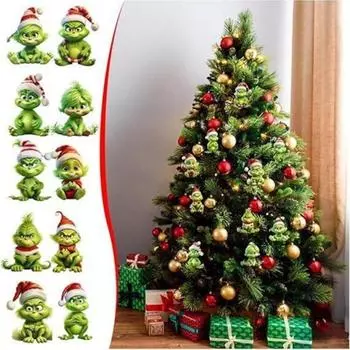 Украшение на рождественскую елку с шнурком, легкое подвесное украшение в виде эльфа, подвесная подвеска на окно из акрила A