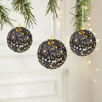 Украшение на рождественскую елку, украшение в виде звезды, креативная черная рождественская подвеска