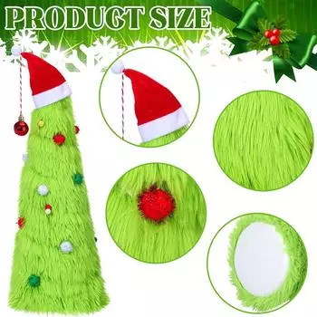 Украшение на рождественскую елку, зеленая пушистая рождественская елка, настольное украшение One Size зелёный