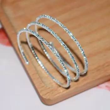 Украшение на руку, браслеты в виде спиральной змеи, браслет со стразами, многослойная цепочка на руку для женщин Silver-3 tiers