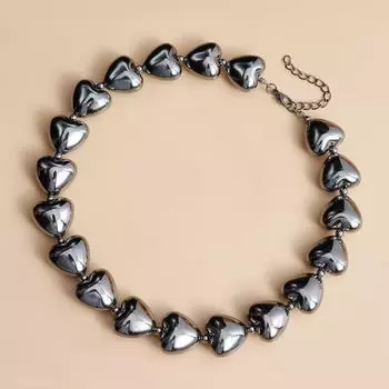 Украшение на шею, Преувеличенное милое и крутое трехмерное ожерелье из бисера в виде сердца, Модная и легкая роскошная высококлассная цепочка для ключицы