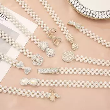 Украшение на талию из жемчуга для женщин - высококачественный аксессуар для юбки и свитера null