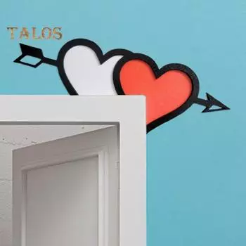 Украшение на уголок двери ко Дню святого Валентина, деревенский деревянный знак на дверную раму в виде сердца, украшение на край передней двери, праздничные атрибуты 1pc