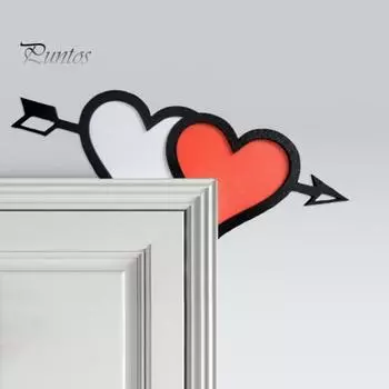 Украшение на уголок двери ко Дню святого Валентина, деревенский деревянный знак на дверную раму в виде сердца, украшение на край передней двери, праздничные атрибуты 1pc