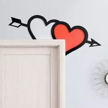 Украшение на уголок двери ко Дню святого Валентина, деревенский деревянный знак на дверную раму в виде сердца, украшение на край передней двери, праздничные атрибуты 1pc