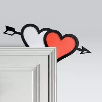 Украшение на уголок двери ко Дню святого Валентина, деревенский деревянный знак на дверную раму в виде сердца, украшение на край передней двери, праздничные атрибуты 1pc