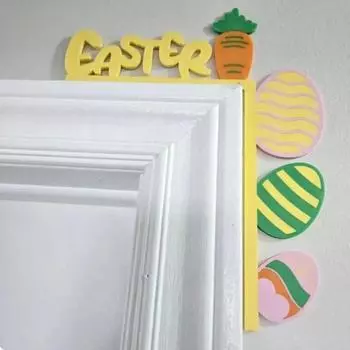 Украшение на уголок двери в виде пасхального кролика, деревенский деревенский цветной кроличий глаз, яйцо, морковь, кроличьи уши, дверная рама, знак, украшение на край передней двери E