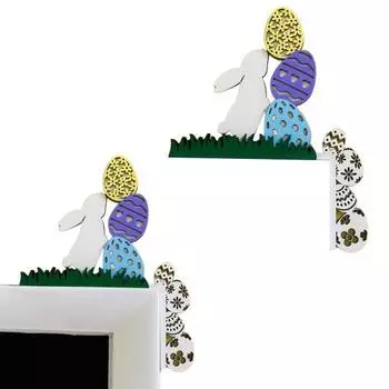 Украшение на уголок двери в виде пасхального кролика, деревенский деревенский цветной кроличий глаз, яйцо, морковь, кроличьи уши, дверная рама, знак, украшение на край передней двери E