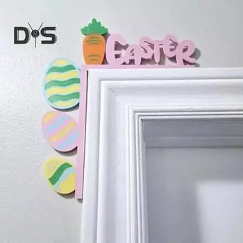 Украшение на уголок двери в виде пасхального кролика, деревенский деревенский цветной кроличий глаз, яйцо, морковь, кроличьи уши, дверная рама, знак, украшение на край передней двери C