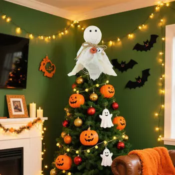 Украшение на верхушку елки на Хэллоуин Креативное Ужасное Смешное Украшение на верхушку для Праздников