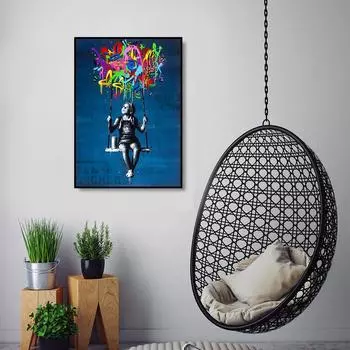 Украшение на воздушном шаре, постер, граффити, холст, живопись, абстрактные фрески, настенные художественные принты для детской комнаты, современный домашний декор, эстетический 21cm30cm NoFrame