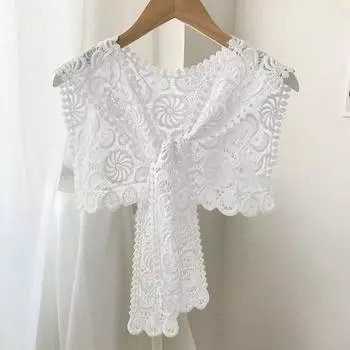 Украшение одежды, блузка, плечи, искусственный воротник, женский шарф, вязаная шаль, шарфы в корейском стиле белый