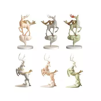 Украшение оленя Скульптура лося Ремесло Настольные украшения Статуэтки оленей Фигурка оленя из смолы для ТВ Тумба Новоселье Свадьба оранжевый