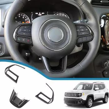 Украшение панели рулевого колеса автомобиля для Jeep Renegade 2015-2022 Jeep Compass 2017 2018, внутренние молдинги White 3Pieces