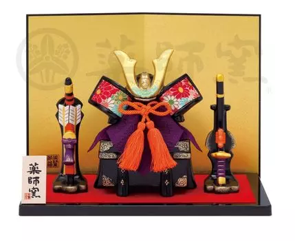 Украшение парчового шлема и майский фестиваль кукол (чиримен) [(шлем) 12, (лук стрела) 10, (меч) 10см] Мальчик