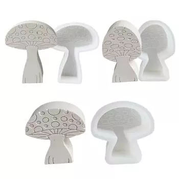 Украшение рабочего стола, форма для мыла, силиконовая форма для свечей из смолы, 3D мини-форма для изготовления грибных свечей S белый