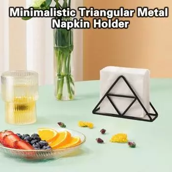 Украшение рабочего стола Круглые края Удобный многофункциональный стол Треугольный держатель для салфеток Держатель для салфеток чёрный