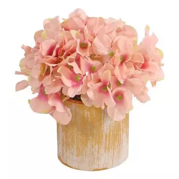 Украшение рабочего стола Украшение барного стола Моделирование садового орнамента Гортензия Растение в горшке Украшение кухни Размещение на полке темно-розовый