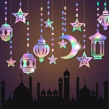 Украшение Рамадана Луна Звезда Подвесной кулон EID Mubarak Декор для дома Рамадан Карим Ислам Мусульманская вечеринка Ид аль-Адха Подарки 2024