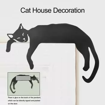 Украшение рамки, металлический спящий котенок, лежащее животное, домашний офис, топпер на входную дверь, орнамент, знак, Рождество