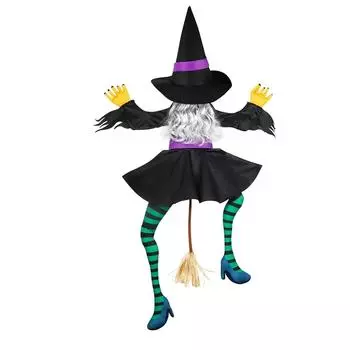 Украшение разбивающейся ведьмы Ведьма врезается в дерево Хэллоуин Открытый декор One Size