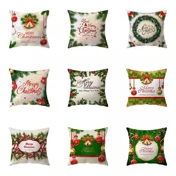 Украшение рождественской елки, чехол для подушки с принтом, украшение для дома, гостиной, дивана, полиэстеровая подушка, наволочка 40X40CM