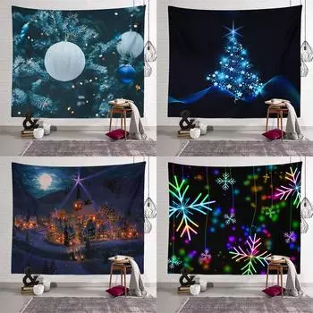 Украшение рождественской елки, гобелен с принтом, украшение для дома, гостиной, спальни, стены, тканевый гобелен 230x180 см 100x75cm